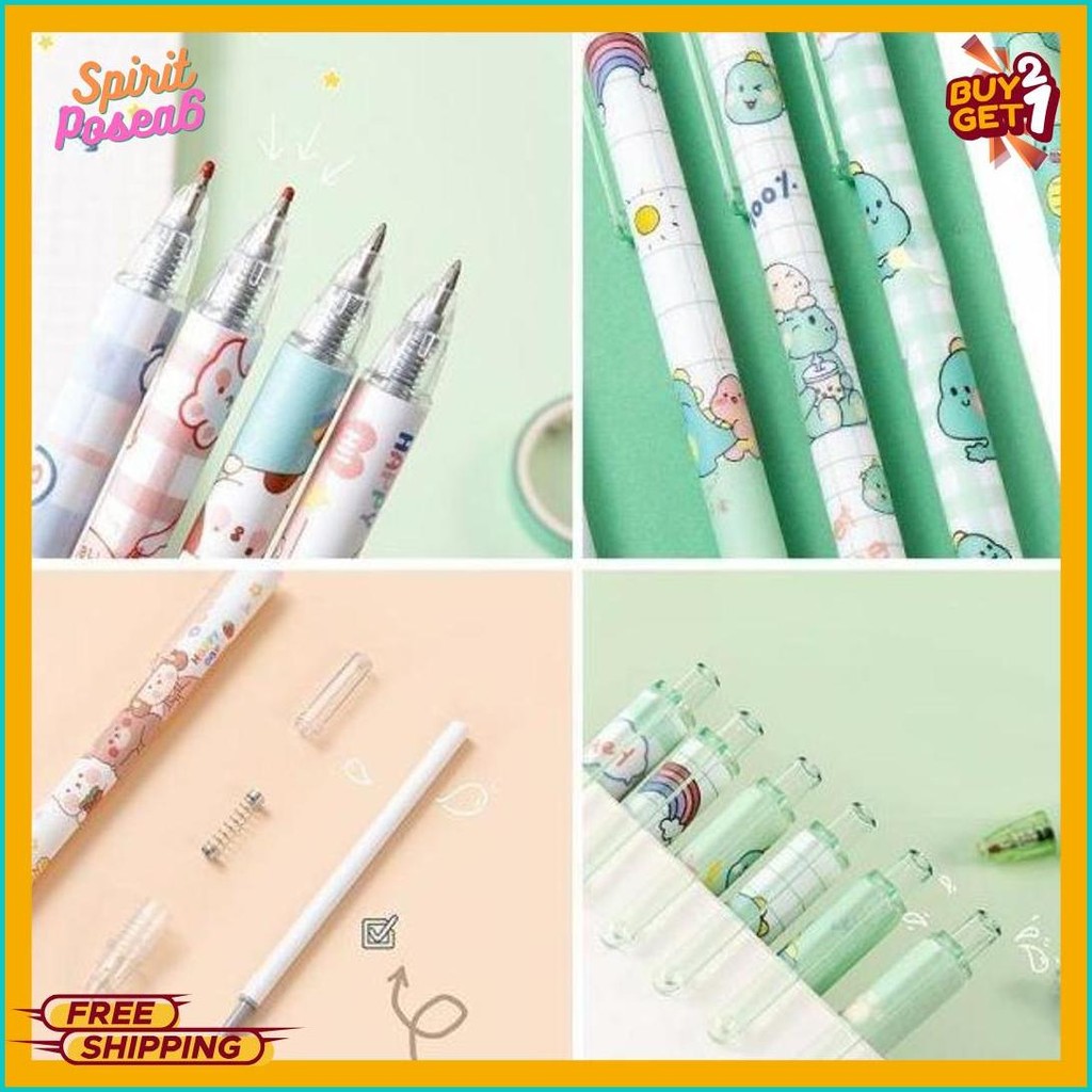 

1 Pak Berisi 6 Pulpen Gel Kartun/Pena Gel Mekanik Pola Lucu Diskon Setengah Harga
