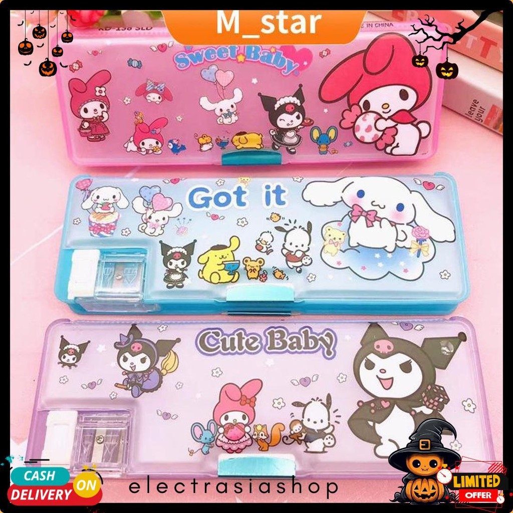

Tempat Pensil Magnet Karakter 2 Sisi Dengan Rautan Mini / Kotak Pensil Magnet Karakter / Pensil Case Sanrio Kuromi Lucu Terlaris! Produk Ini Banyak Dicari