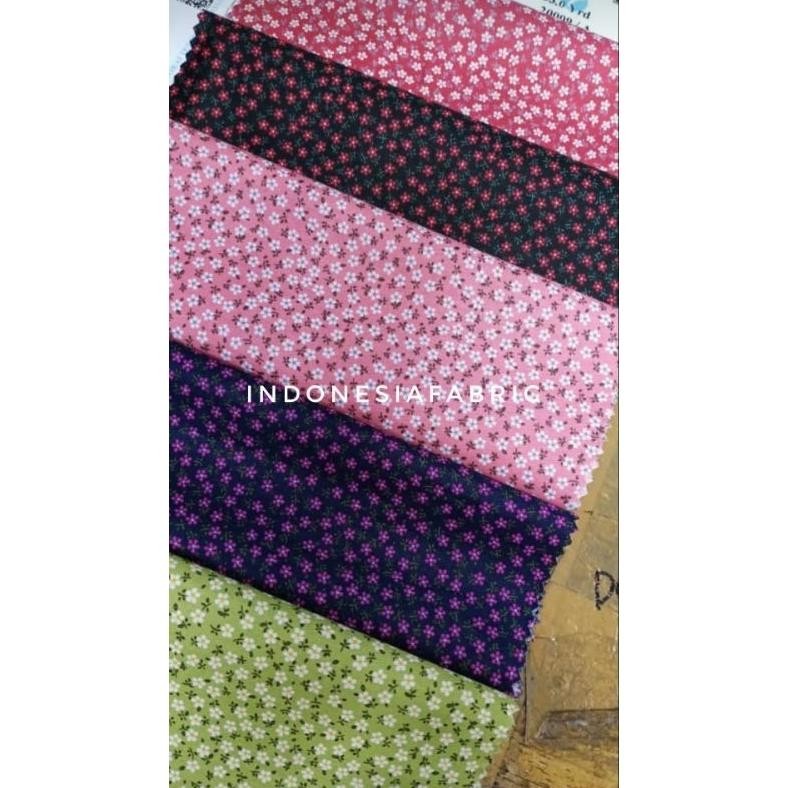 DF381>> 0.5 meter Kain bahan katun Jepang tokai japan cotton motif bunga merah hijau pink hitam navy