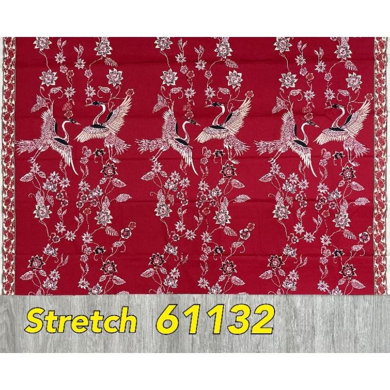 DF188>> Kain Katun Stretch Batik 61132 Cotton Strecth Motif Kain Batik Meteran Per 1/2M Kain Stretch