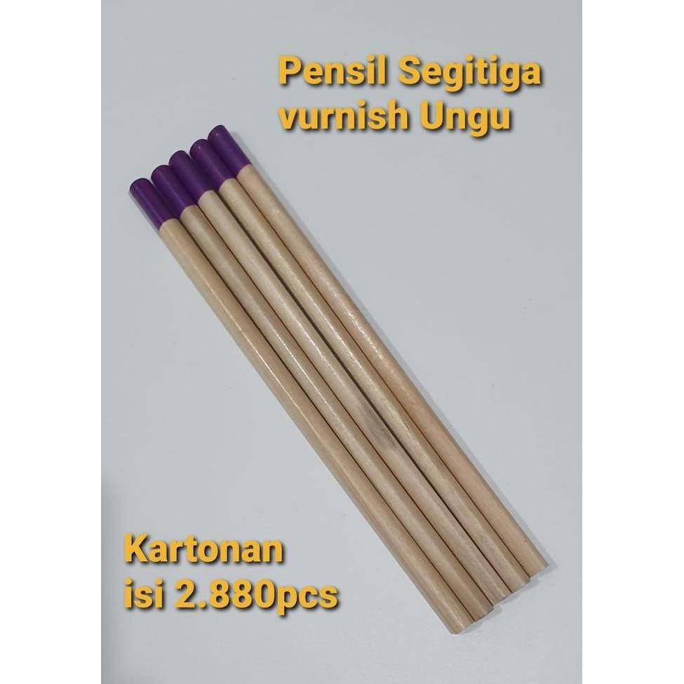 

Open DS] pensil segitiga varnish ujung ungu polos promosi satuan bentuk segitiga