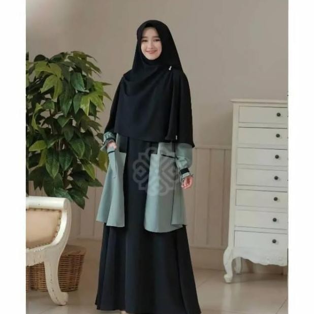 Baju Gamis Wanita Gamis Remaja Gamis Plus Outer Elbina Set