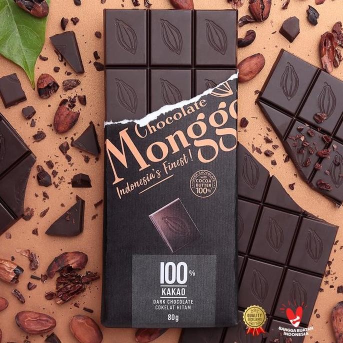 

Dark Cokelat 100% Monggo Chocolate 80% Coklat Hitam Keto Snack Termurah