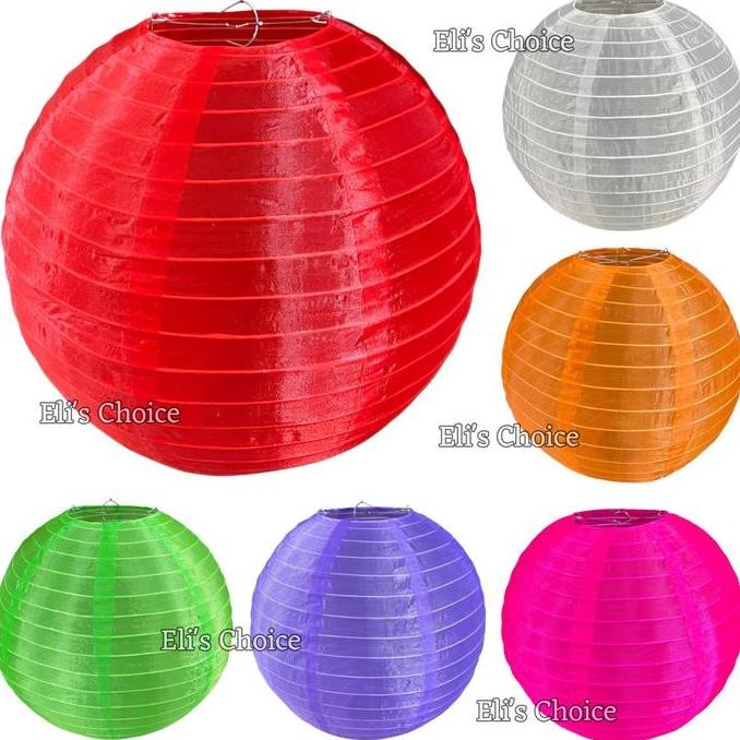 +++++] LAMPION KAIN WARNA WARNI TAHAN AIR 30 CM DEKORASI OUTDOOR HIASAN PESTA LAMPION LAMPU TAMAN
