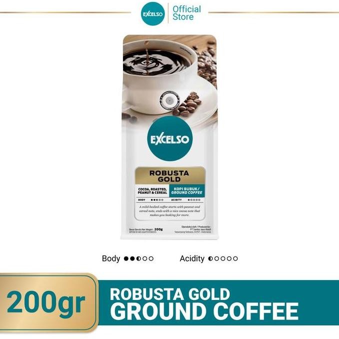 

Excelso Kopi Robusta Gold Bubuk 200g - Kopi Premium Indonesia Termurah