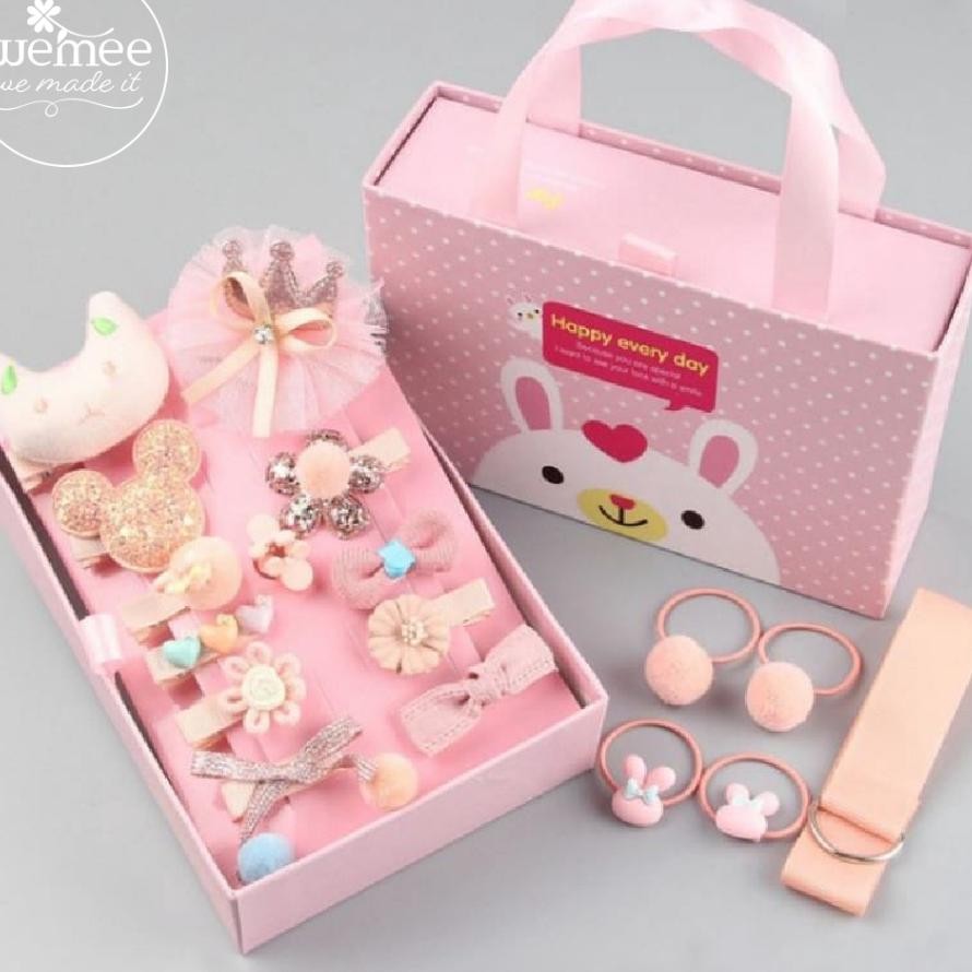 Ikat Rambut Anak Set Set Gift Box R Bag Ikat Rambut Anak Jepit Rambut Anak Set Aksess Fashion