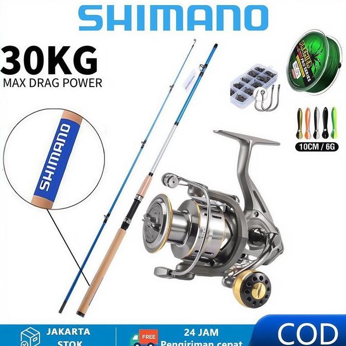 1 Set Pancing SHIMANO MH-LC Full Komplit | Reel Sensitif Laut & Air Tawar Termurah