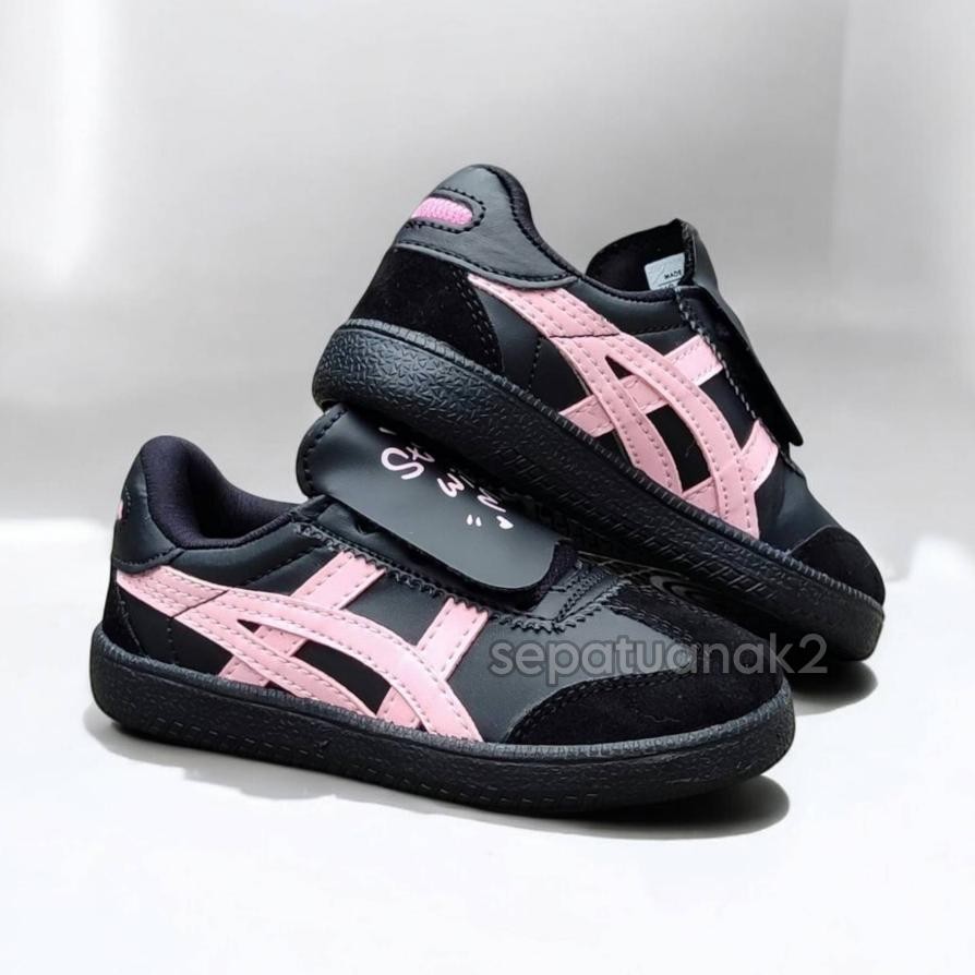 Sepatu Sneaker Onitsuka Tokuten Anak Perempuan Hitam Lis Pink Quality Sepatu Anak Anak Cewek