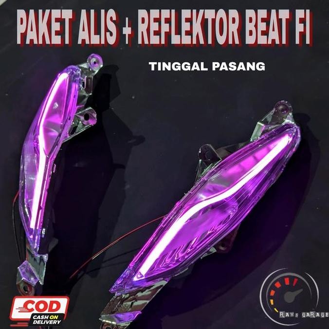PAKET ALIS DAN REFLEKTOR BEAT FI 2013 2014 2015 2016 TINGGAL PASANG NO BINTIK LAMPU KABEL MOTOR MOTO