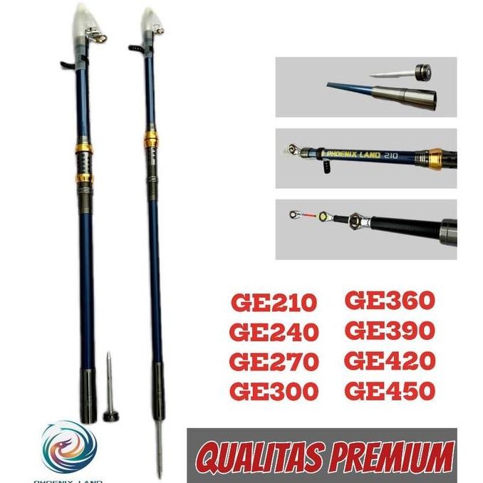 Joran Premium Phoenix Land Full Metal Antena Carbon Laut Besar Termurah