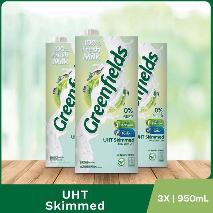 

Triplepack Susu Greenfields UHT Skimmed 1L x 3 Pcs - Susu Segar Premium Termurah