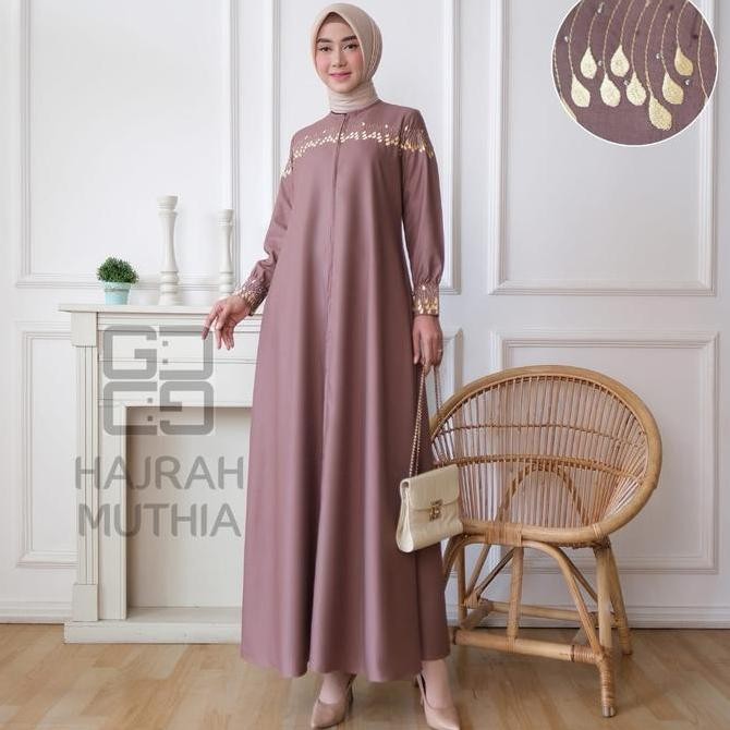 Gamis Bordir komputer Terbaru Original Bahan Toyobo Premium/Gamis Pest