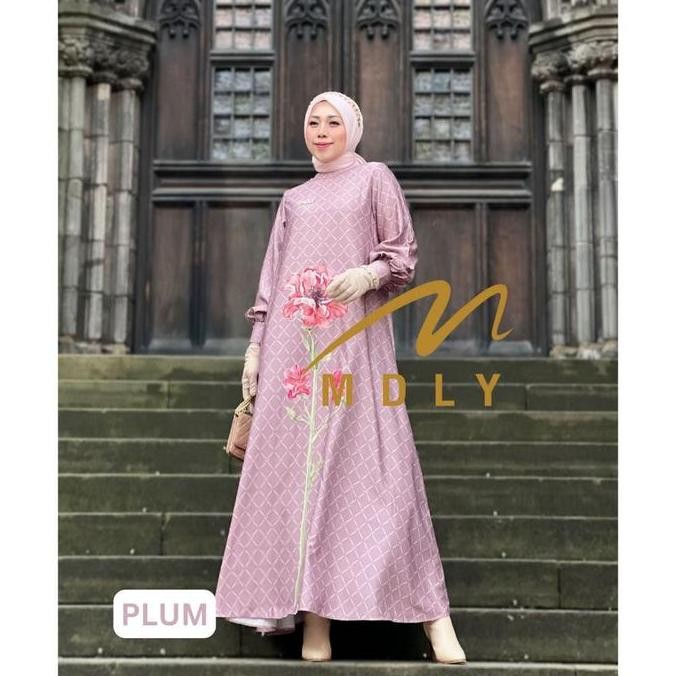 MDLY Baju gamis Muslim wanita Mewah The Felora Signature Dress By Mdly Nyaman Silk