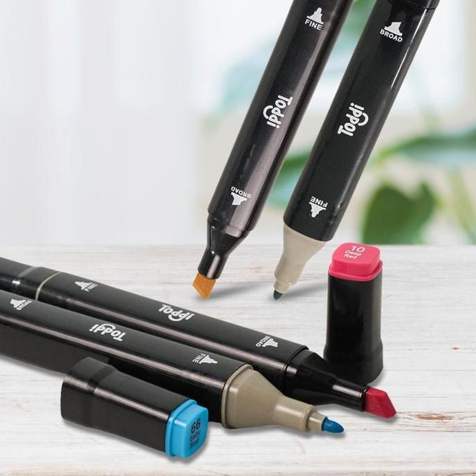 

Set 80 Color Toddi Spidol Dual Side Fine Art Brush Pen Art Marker