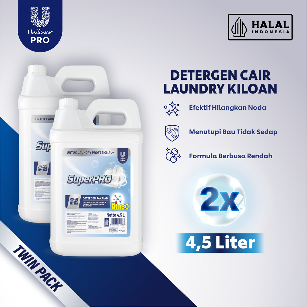Rinso Superpro Deterjen Matic Cair Jerigen 4500ML x2