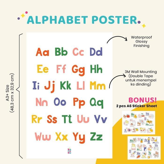 

Poster Edukasi Belajar Membaca Phonetic - Alfabet Alphabet Angka Huruf
