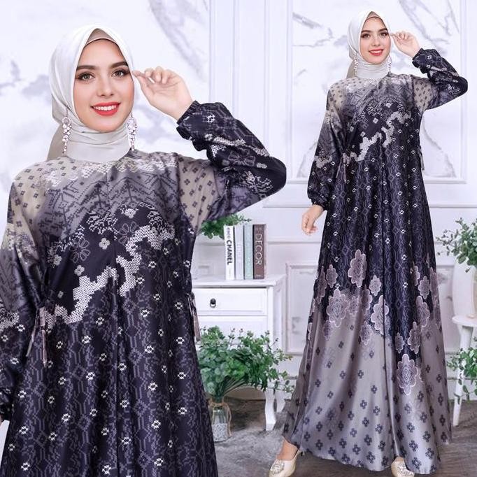 Gamis Motif Sutra Import // Gamis Motif Terbaru // Gamis Kekinian