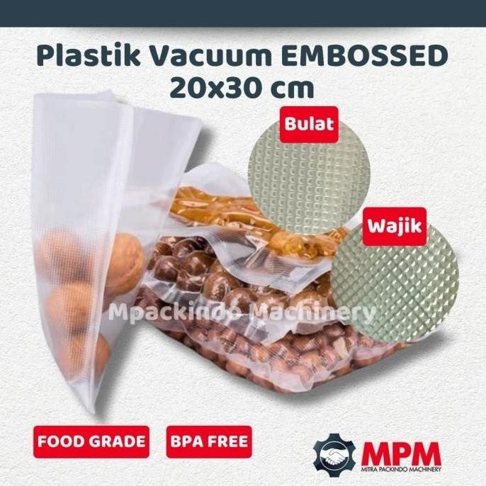 Plastic vacuum emboss 20x30 plastik vakum embos makanan 20x30cm