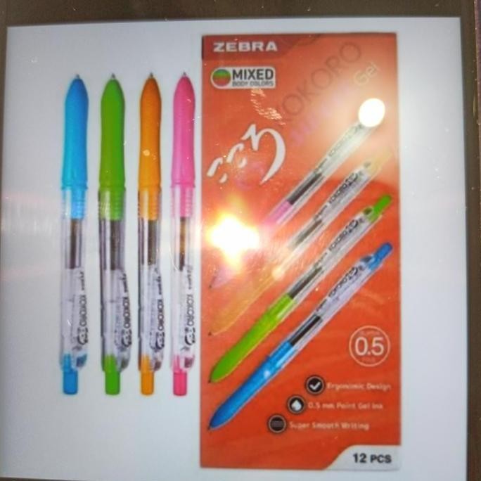 

tersedia pulpen zebra kokoro hitam - gel pen 0.5 mm warna elegan halus