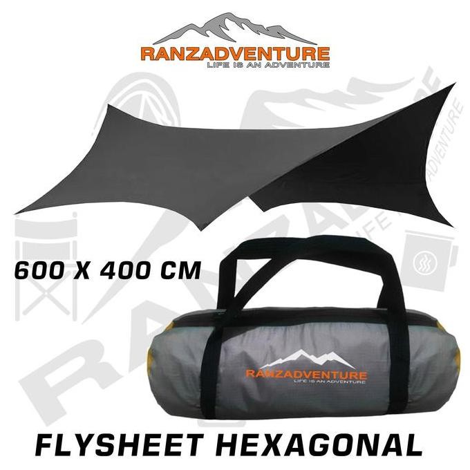 TERBARU - flysheet hexagonal kombinasi 4x6 flysheet jenis hexagonal 400 x 600 cm