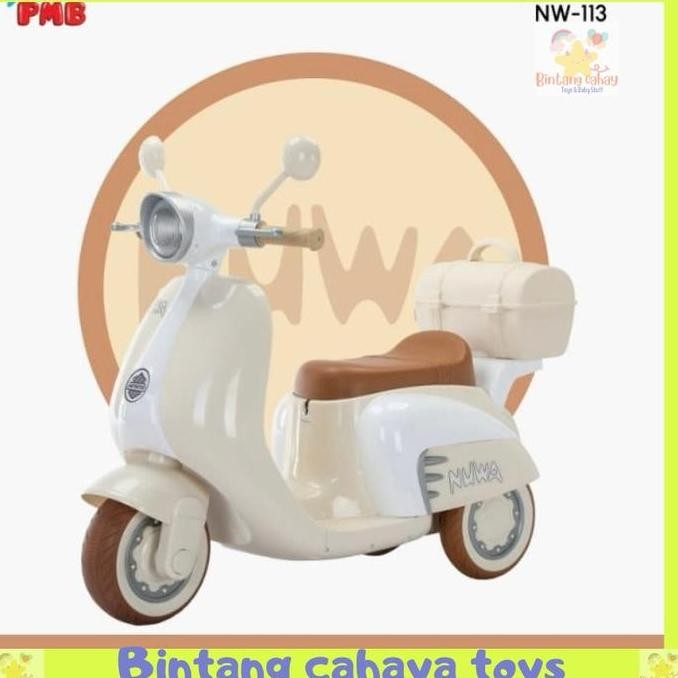 Motor Aki Anak Vespa Pmb Nw113 Sepeda Listrik Cas Casan Klasik Skuter Scooter Kualitas Terbaik Harga