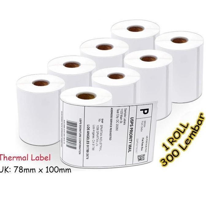 

NEW LABEL THERMAL 78X100 KERTAS STICKER BARCODE 78 X 100 MM ISI 300 PCS