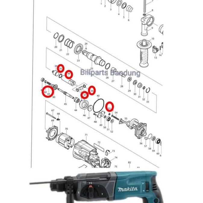 @#@#@#] part HR2470 Makita spareparts HR 2470 bor rotary hammer drill bobok beton