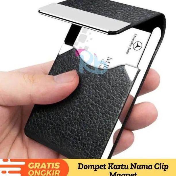

Sale Elegant Name Card Case Magnetic Flip Kotak Kartu Nama Kulit Holder Pu Leather Desain Minimalis