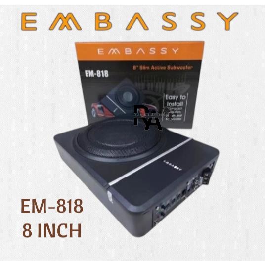 Terlaris Subwofer Kolong Embassy Em 818 Subwofer Aktif Kolong Underseat Basskolong Slim Mobil Speake