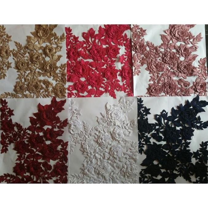 dada bordir tempel salsa motif renda bunga hidup SALSA timbul tangan D