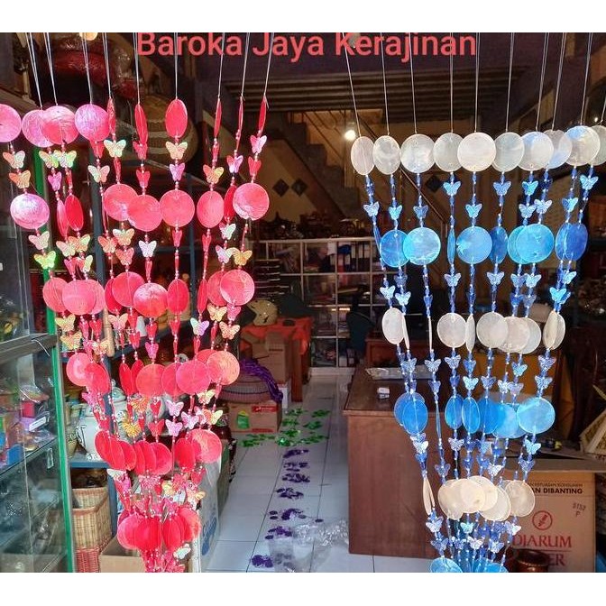 Tirai Gorden Kerang Simping 10 untai