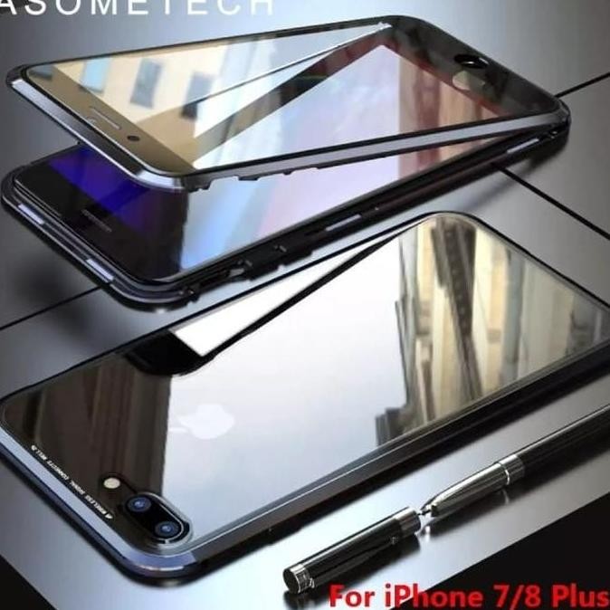 Case Magnet Iphone 8 Plus/8+ Case Magnetik Depan Belakang Glass Cover Terlaris