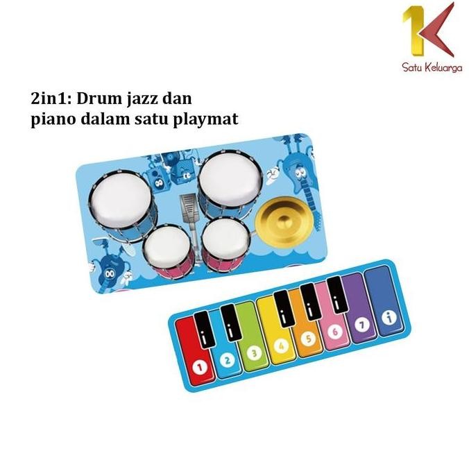[Cod] Sk M378 Mainan Edukasi Anak 2In1 Piano Drum Alat Musik Bersuara