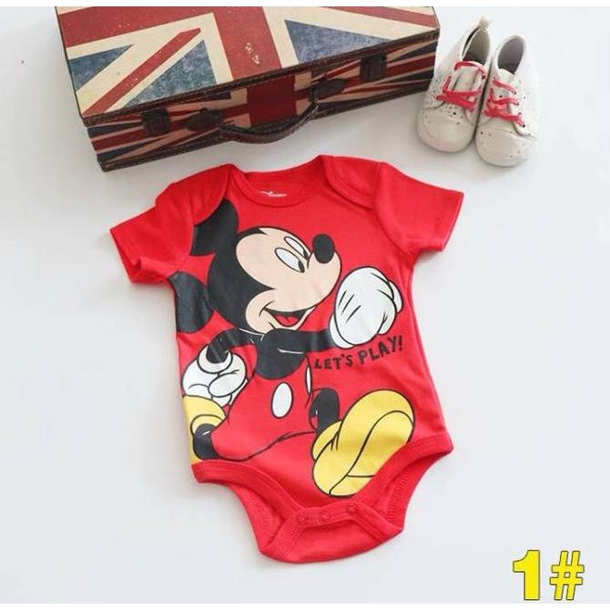 Baju Bayi Jumper Newborn Spiderman Mickey Mouse Donald Duck Impor