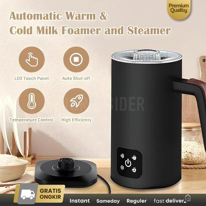 Milk Frother Steamer Susu Elektrik Otomatis Panas Dingin 350Ml Mf350
