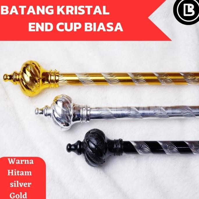 Batang Gorden 2M Motif Kristal Endcup Biasa - Besi Gorden 2M