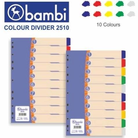 

Sale Bambi Divider Plastik Folio 10 Warna 2510 | Pembatas Binder Plastik F4