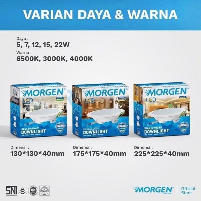 Lm Morgen Led Panel Downlight Round 12Watt 15Watt 22 Watt