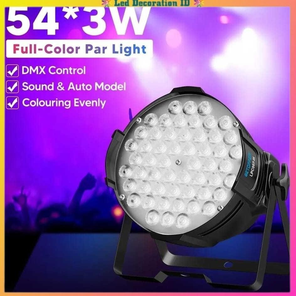 LAMPU PAR LED 54x3 WATT RGBW  FULL COLOUR  2LINE / LAMPU PANGGUNG