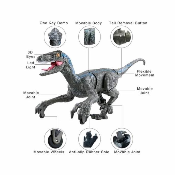 Mainan Anak RC Dinosaurus Remote control Tirex Viral Tiktok Dino jalan as