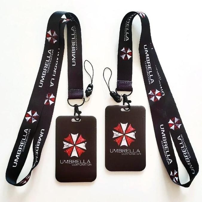 

Sale Id Card Holder Name Tag Lanyard / Kalung Wadah Kartu Identitas Resident Evil Umbrella Corps Hitam Tali