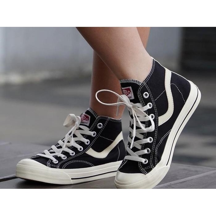 READY Ventela Public High Black Natural Sepatu Vulcanized Sepatu Sneakers Pria Wanita Vulcanized