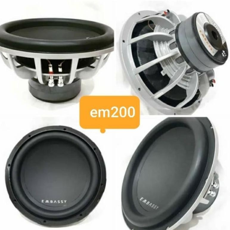 Terlaris Subwoofer Embassy Em 200 Dc-12 - Subwoofer Double Magnet Embassy