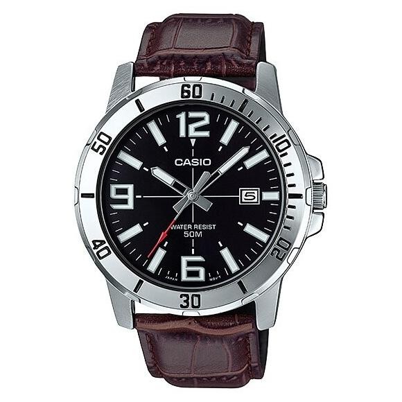 Terlaris Casio General Mtp Vd01L1B / Mtp-Vd01L-1B Jam Tangan Pria Kulit Coklat