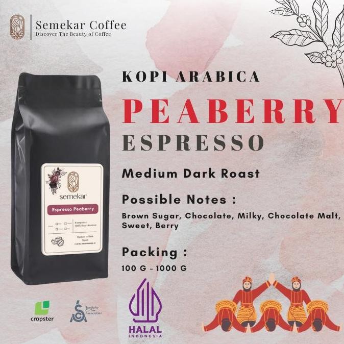 

original kopi arabika gayo peaberry espresso 200g - roasted coffee hitam lanang