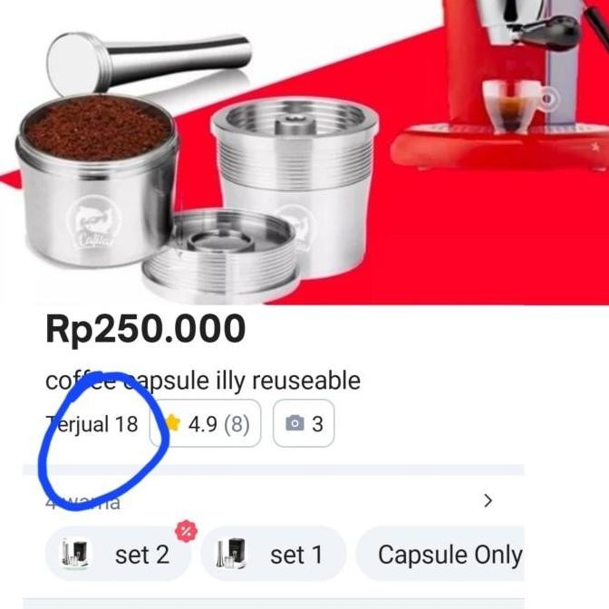 HARGA DISC - illy refill capsule reuseable for illy Plastic Stainless