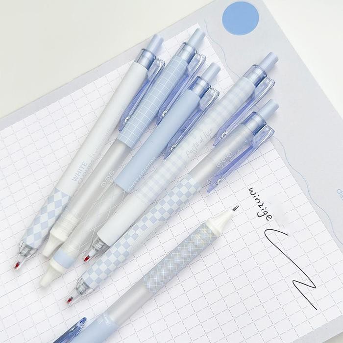 

Sp Winzige 6Pcs Pulpen Gel Lucu 0.5Mm Pulpen Aesthetic Retractable Gel Pens Pen Mekanik Tinta Hitam Stationery Plastik Pena Barang Aesthetic