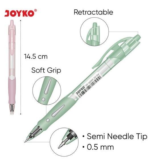 

Sp (12Pc) Joyko Pulpen Gel Cetek Gp 265 An Pastel Q Gel / Pen Gel Squeezy