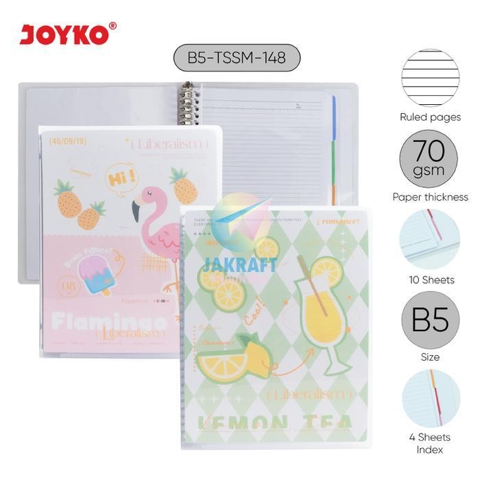 

Sp (1 Set) Binder File Note Joyko Tropical A5-Tssm-525 Kwarto Quarto Kuarto 20 Ring Rings | B5-Tssm-148 Campus Maxi Boxy 26 Ring Rings Lubang +Bonus Loose Leaf & Index Divider