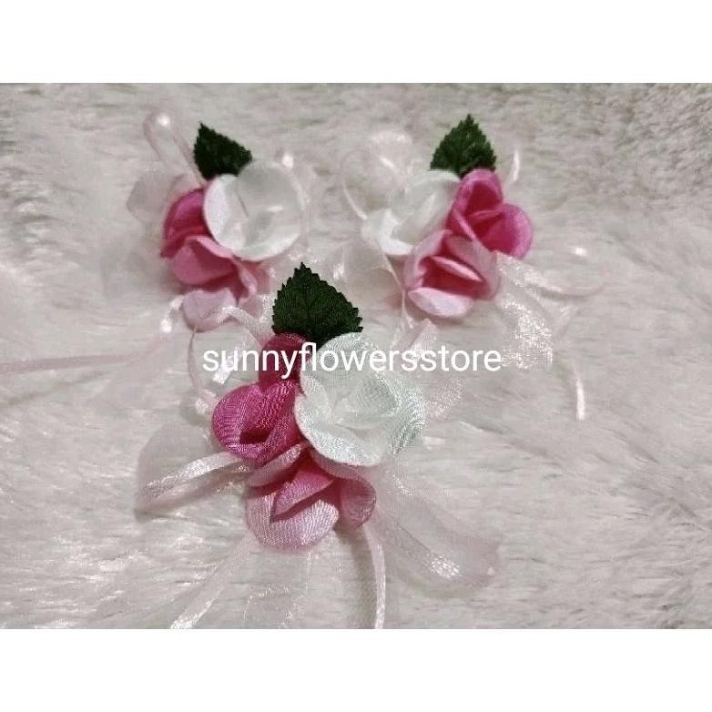 Baru - (12 pcs ) Bunga aksesoris buat Panitia/Bros pin pakai peniti 